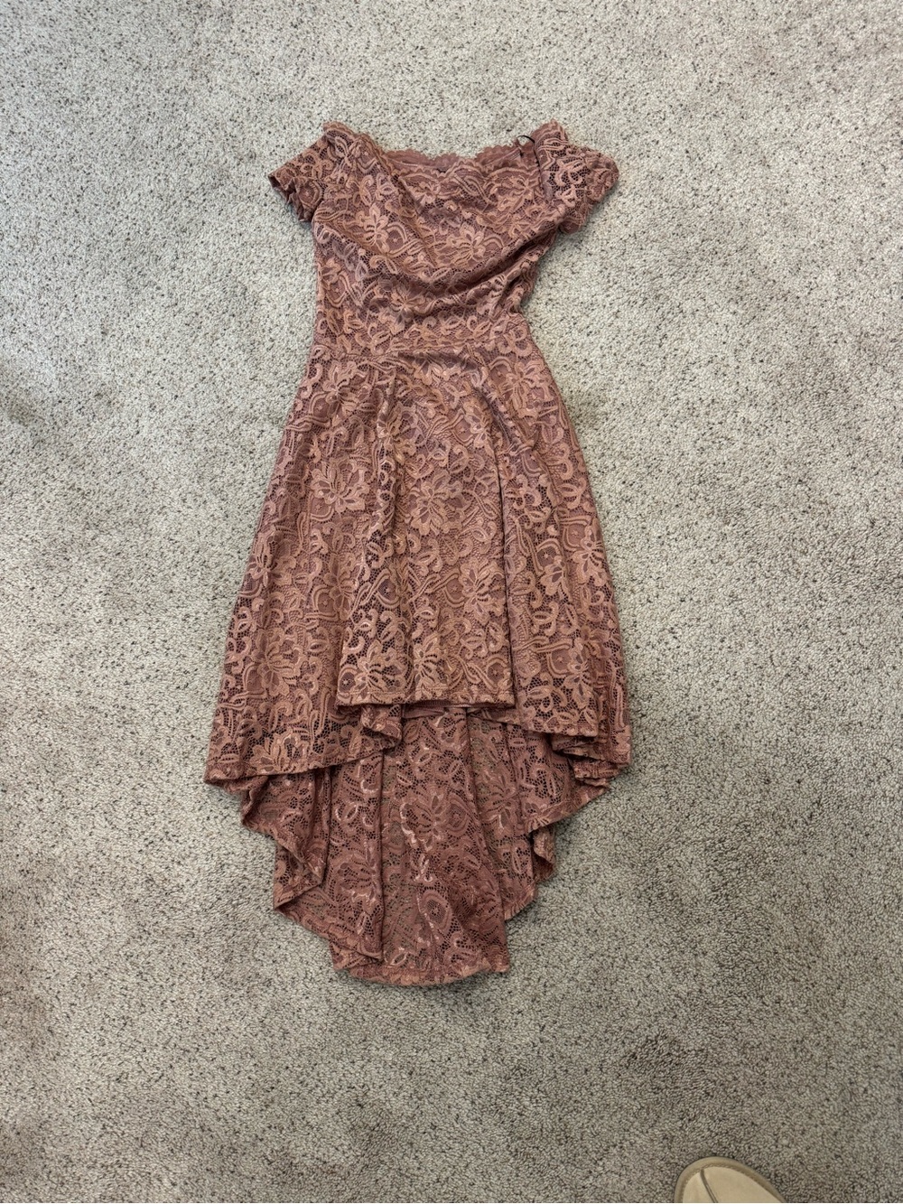 Windsor Dusty Rose Lace High-Low Dress